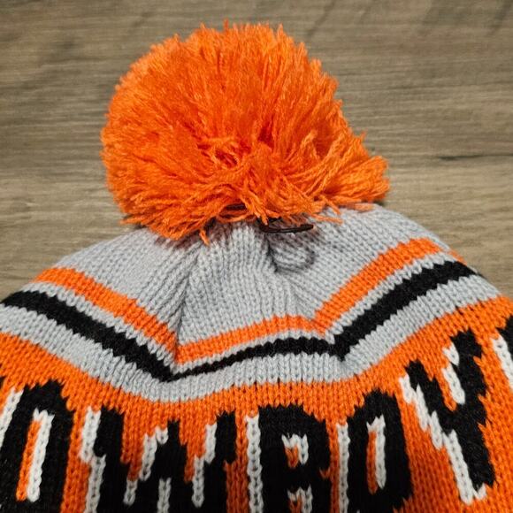 New Era Oklahoma State Cowboys Beanie Hat Orange OSU Pistol Pete Pom Pom Knit - Picture 4 of 10